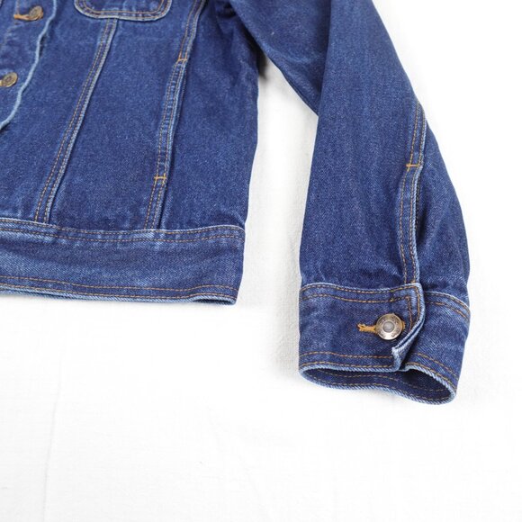 Vintage Y2K cleo Jean Jacket Women's Medium 100% Cotton Denim Trucker Coat - Picture 7 of 9